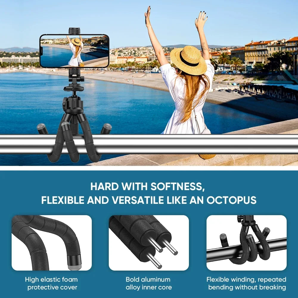 APEXEL Portable Flexible Octopus Tripod Extendable Mini Phone Stand 360 Rotation Shooting for Phone DSLR Gopro Live Streaming