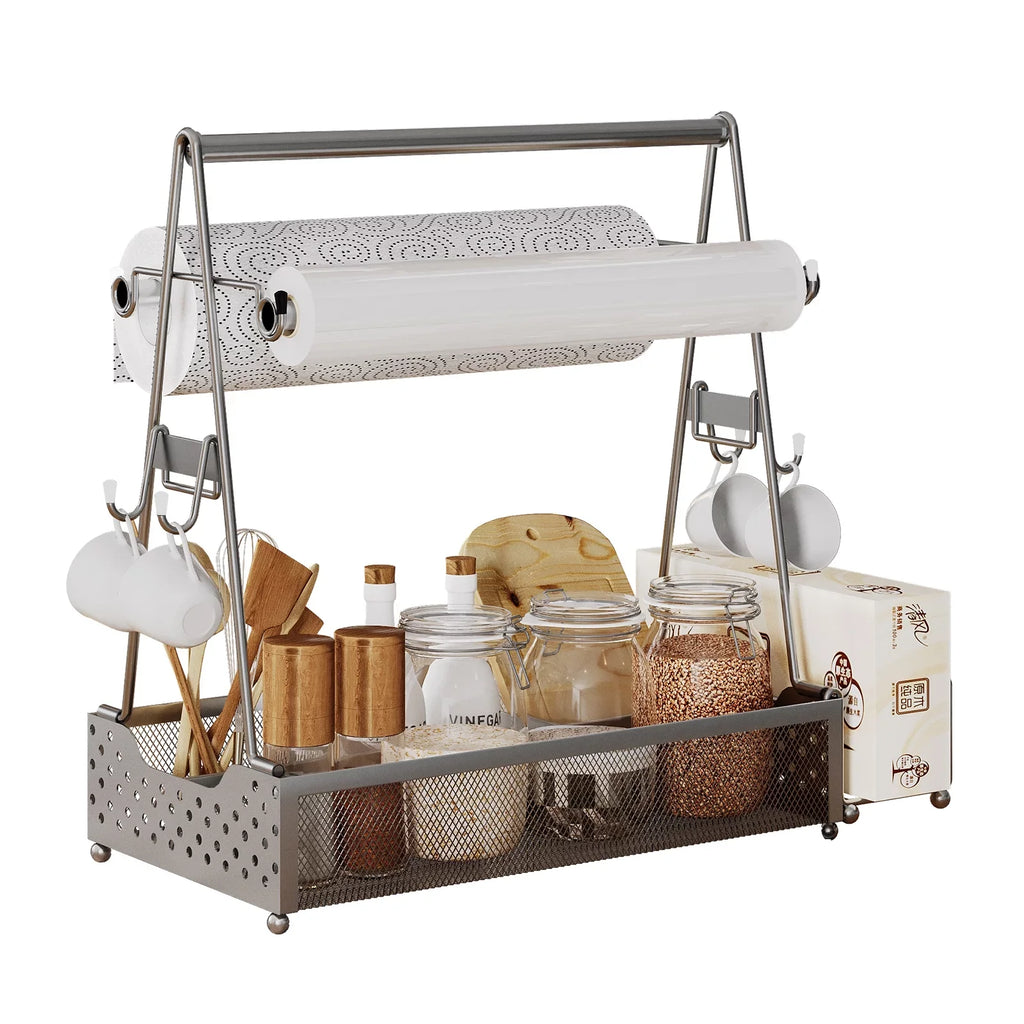 Hvacstar Grill Utensil Caddy - Organize BBQ Tools, Condiments, Paper Towels, and Cleaning Supplies - Caddy for Outdoor Picnics, Backyard BBQs, Kitchens, Garages