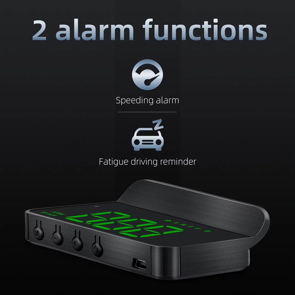 Walmeck Car 3.5 inch Head-up Display Windshield Projecter Digital Vehicle Speedometer GPS Model Overspeed Warning Fatigue Driving Alarm