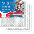 12x12x1 Air Filter MERV 11 Comparable to MPR 1000, MPR 1200 & FPR 7 Electrostatic Pleated Air Conditioner Filter 4 Pack HVAC Premium USA Made 12x12x1 Furnace Filters by AIRX FILTERS WICKED CLEAN AIR.