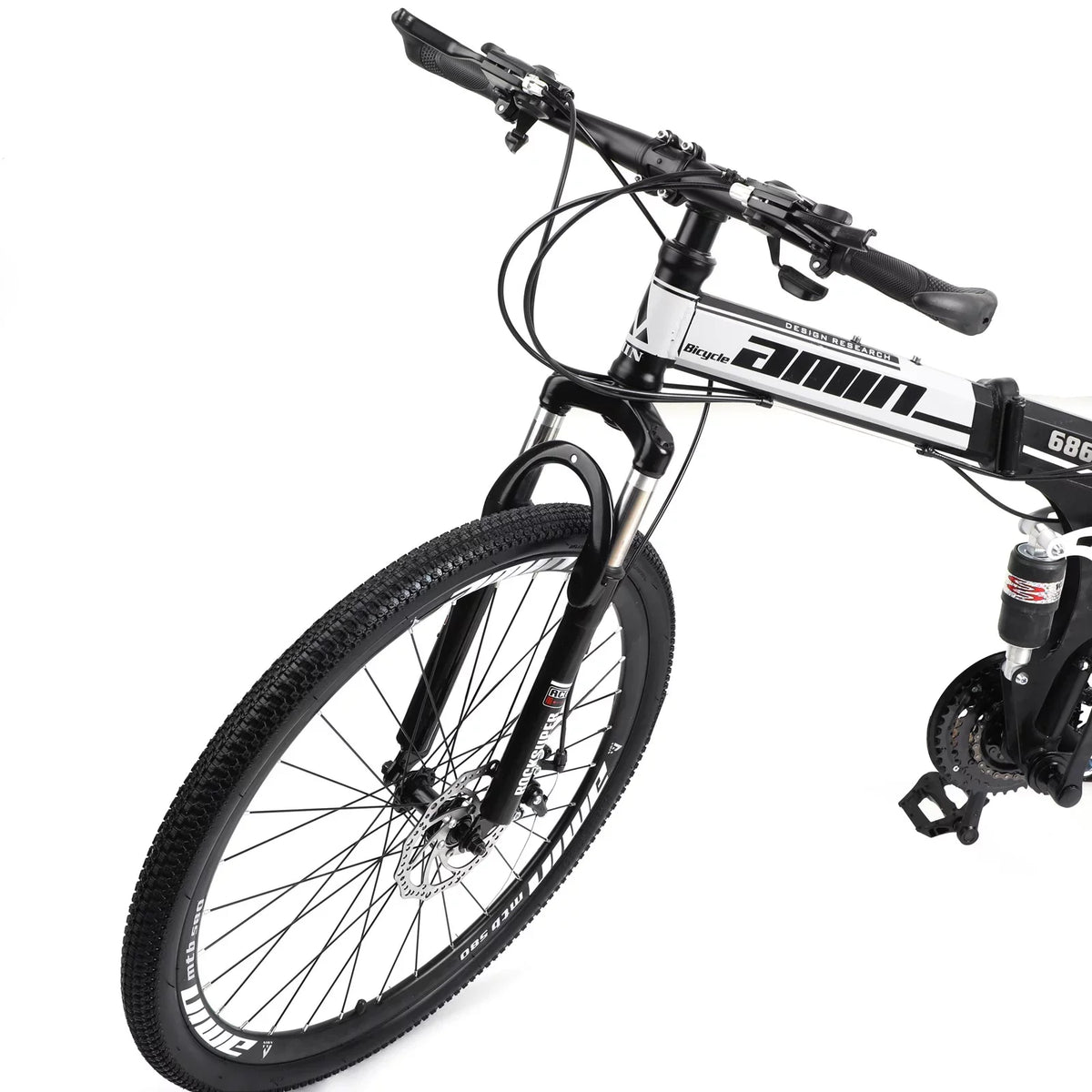 Unisex Adult Mountain Bike Full Suspension 26" 21 Speed MTB Folding Bicycle Unisex Full Suspension 26" Folding Mountain Bicycle 21 Speed Foldable Bike MTB