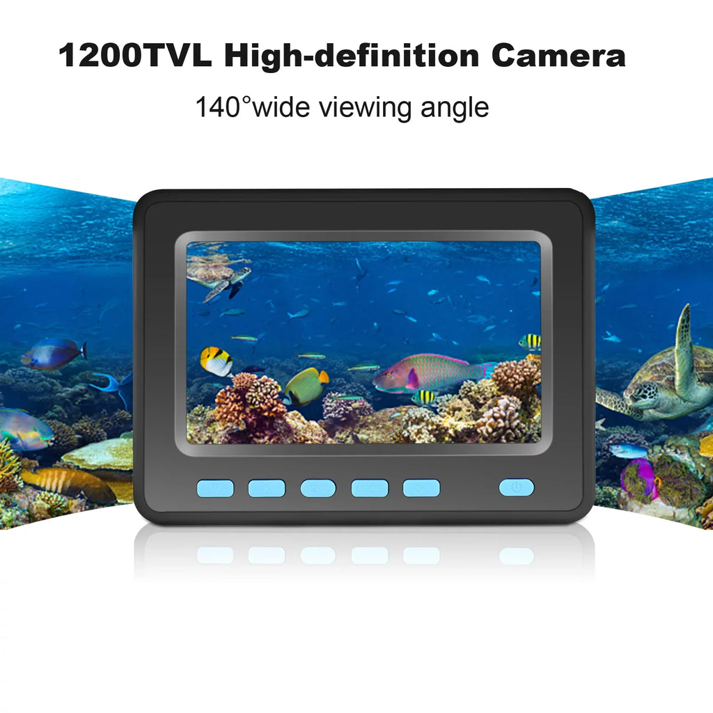 1200TVL Underwater Fishing Camera Fish Finder LCD 8PCS IR LED Night Vision