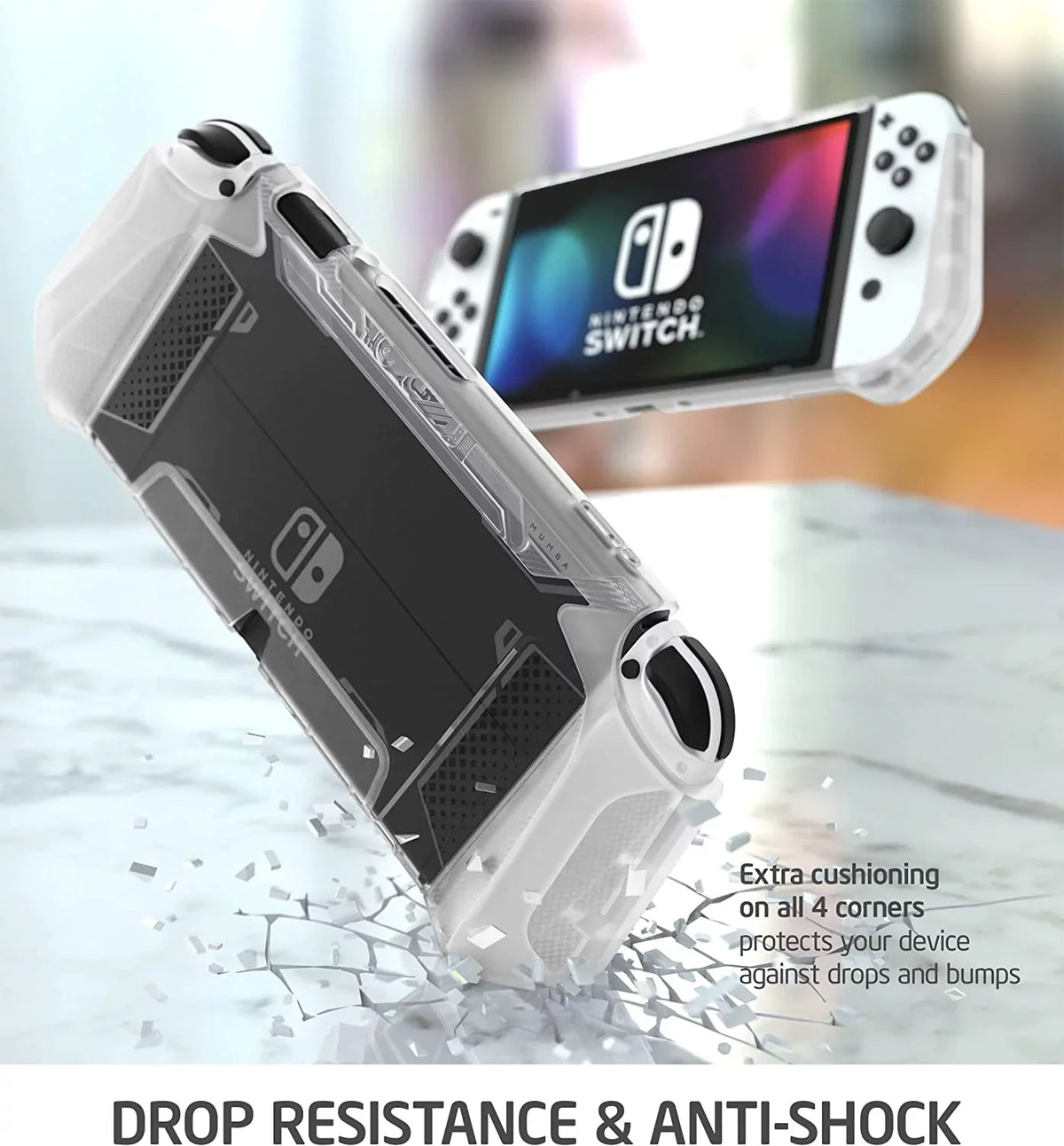 Dockable Case for Nintendo Switch O 2021, [Blade Series] TPU Grip Protective Cover Accessories Compatible
