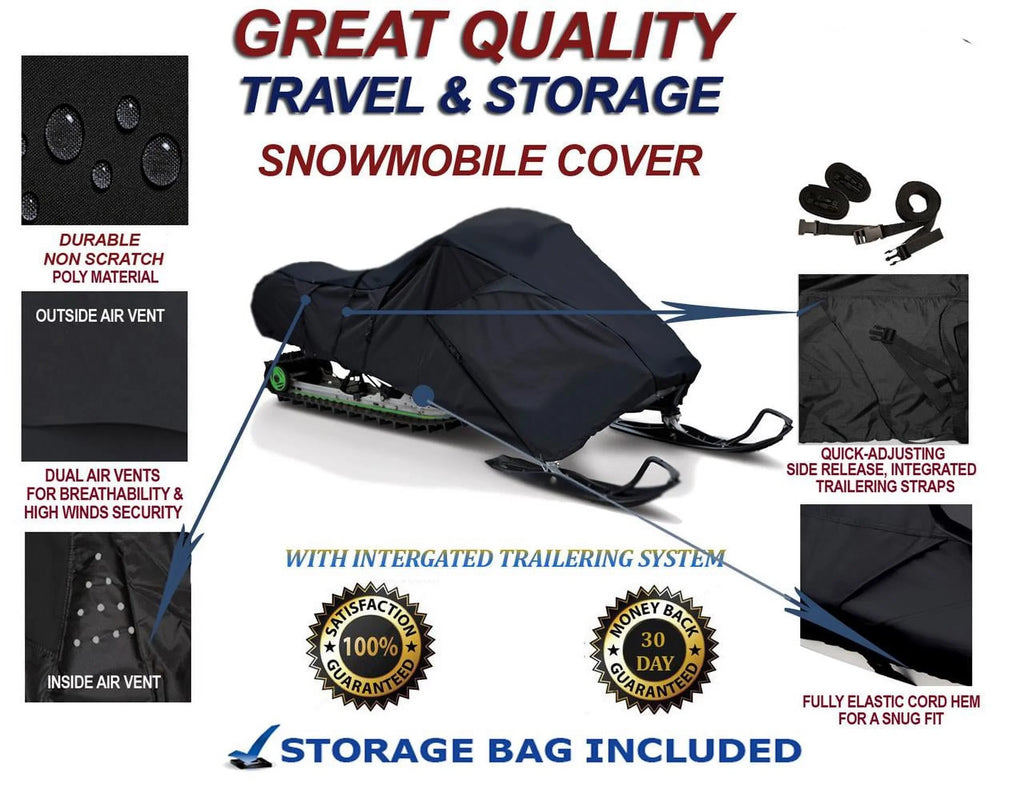 300D Snowmobile Travel and Storage Cover Compatible for 2010-2011 Ski Doo Bombardier GSX LE 600 Sleds. Slush and Mud Protection