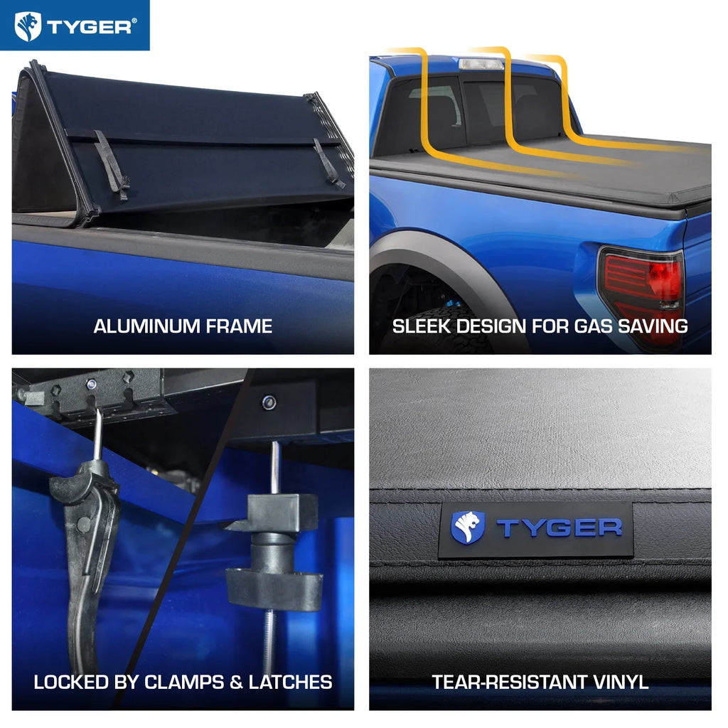 Tyger Auto T3 Soft Tri-fold Truck Bed Tonneau Cover Compatible with 2005-2021 Nissan Frontier; 2009-2012 Suzuki Equator | 6' (73") Bed | TG-BC3N1029