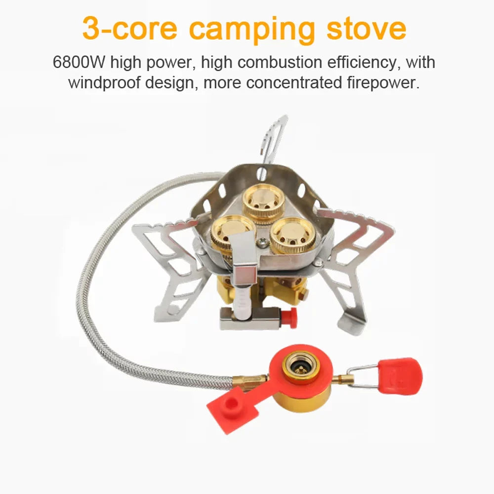 Tomshoo Windproof Backpacking Stove, 6800W High Gases, Adjustable Valve for Cooking Camping Picnic Hiking