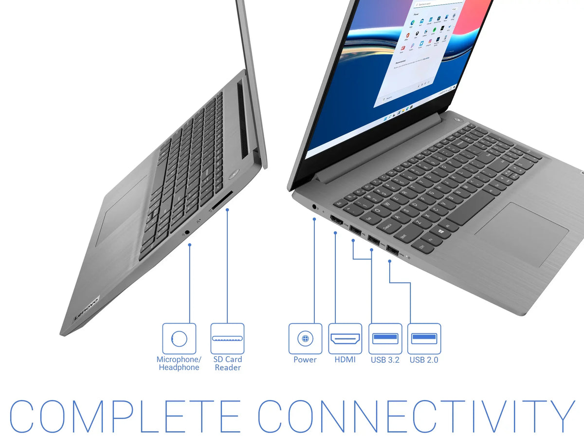 Lenovo IdeaPad 3 Laptop, 15.6" HD Touch Display, Intel Core i3-1115G4 Upto 4.1GHz, 8GB RAM, 256GB NVMe SSD, HDMI, Card Reader, Wi-Fi, Bluetooth, Windows 11 Pro S