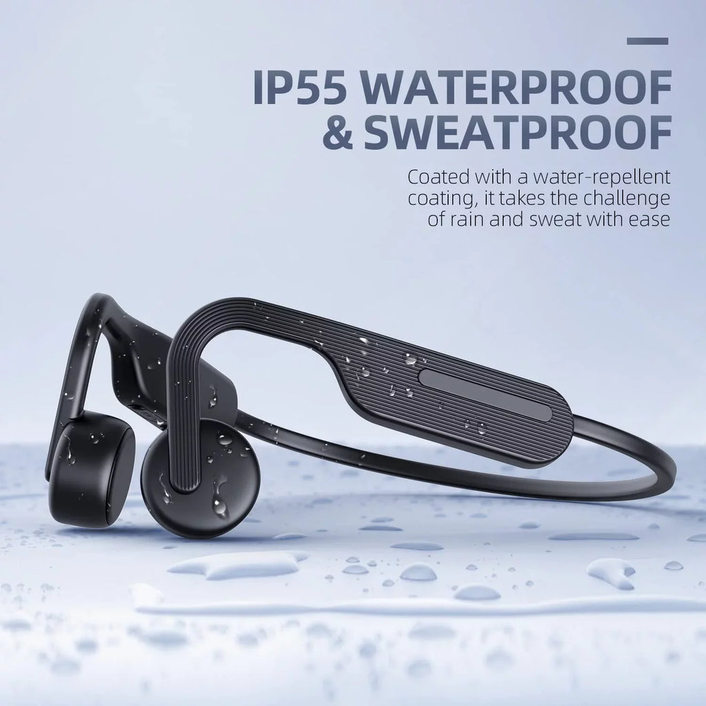 Bone Conduction Headphones, Open Ear Headphones, Bluetooth 5.0 Sports Wireless Earphones, Sweat Resistant Headset for Running, Cycling, Hiking, Driving