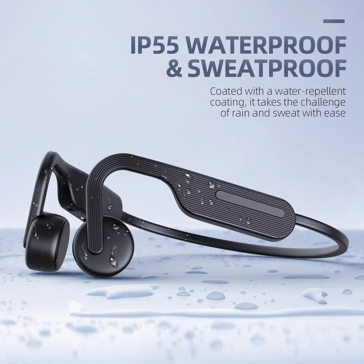 Bone Conduction Headphones, Open Ear Headphones, Bluetooth 5.0 Sports Wireless Earphones, Sweat Resistant Headset for Running, Cycling, Hiking, Driving