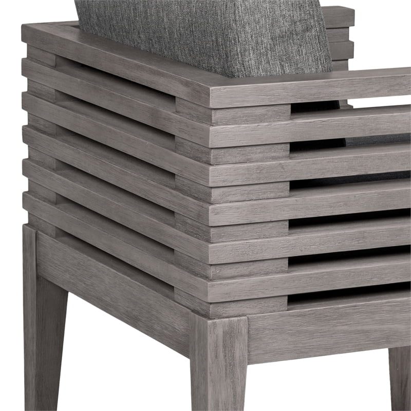 Glendora Island Outdoor 5 Piece Live Edge Dining Set in Eucalyptus and Rope