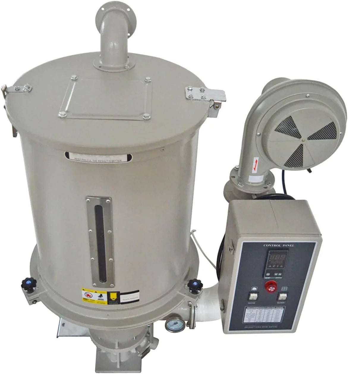 EQCOTWEA Plastic Dryer Plastic Dehumidifier Hopper Type 55lbs Capacity for PP PE ABS Plastic 220V 25KG