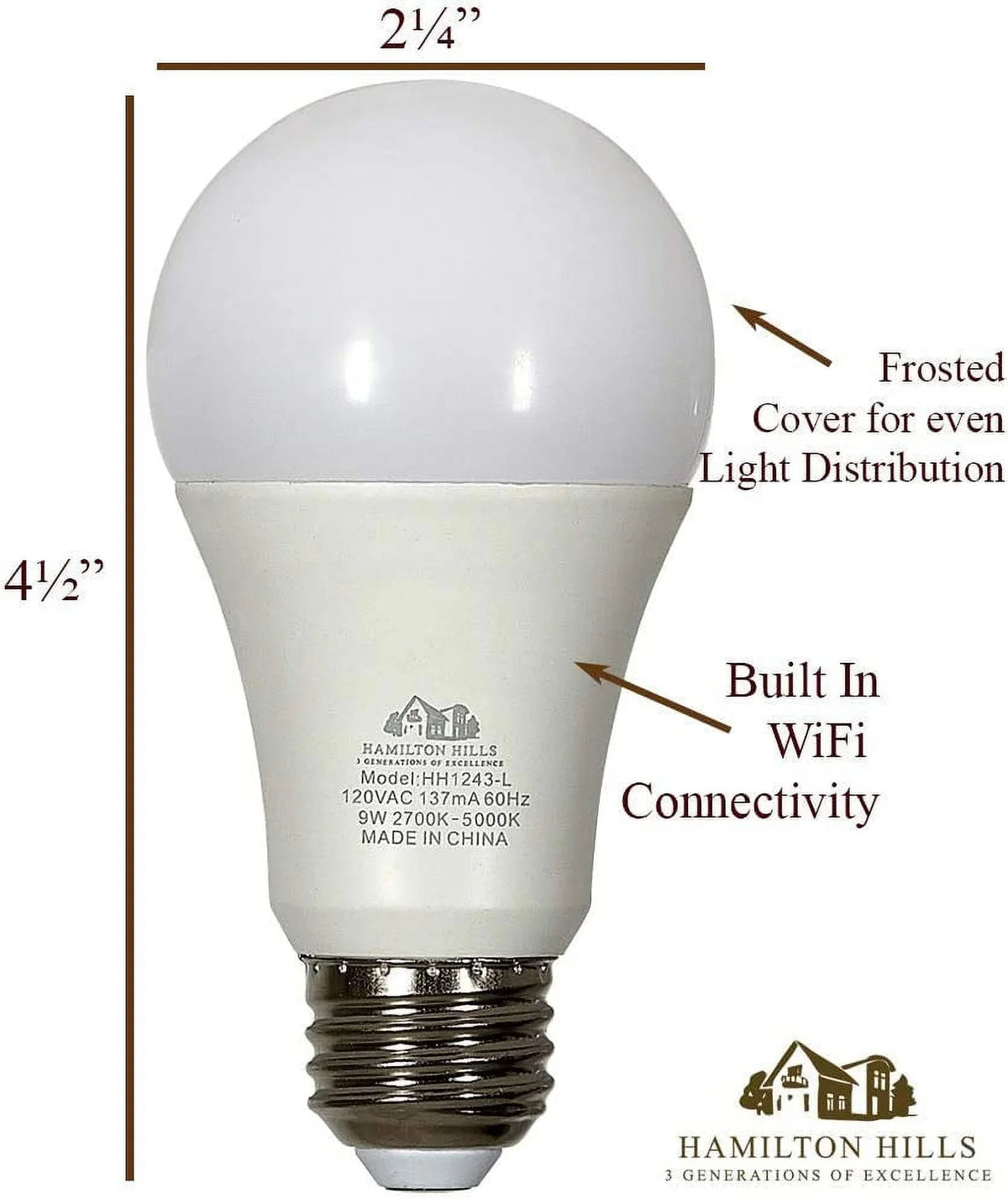 Hamilton Hills Smart Traditional Bulb - LED Smart Home Certified