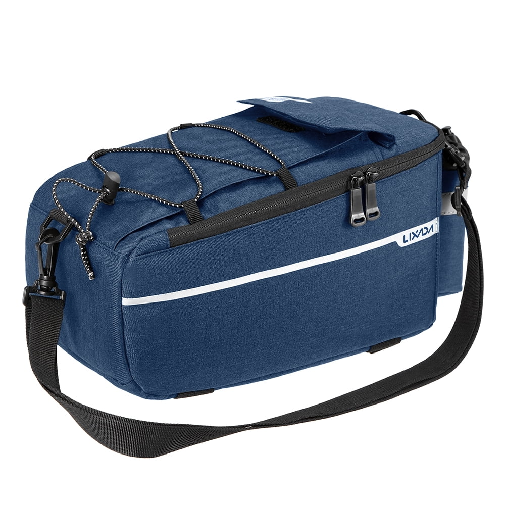 Lixada Insulated Trunk Cooler Bag Cycling Rear Rack Storage Luggage Bag Reflective MTB Bike Pannier Bag Shoulder Bag