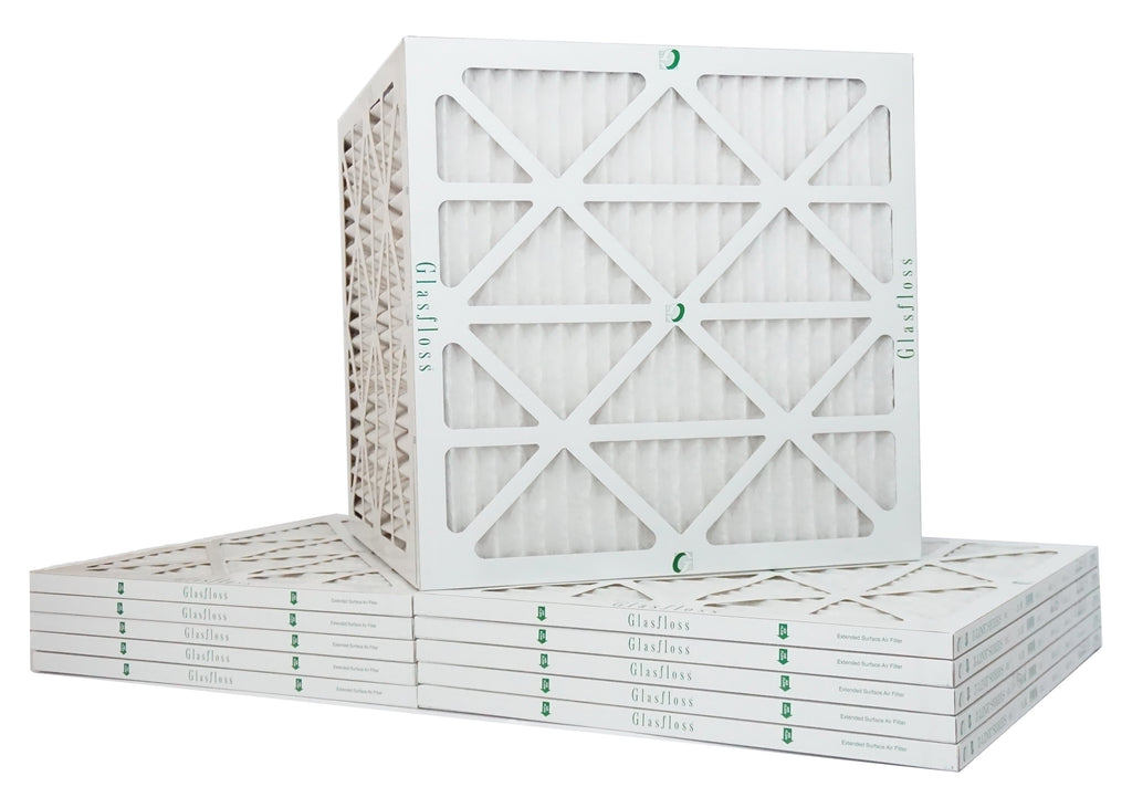 Glasfloss Air Filter 18x20x2 - 2" MERV 10 - (Pack of 12) - Pleated AC or HVAC Air Filter - Furnace Air Filter - Home or Office - Made In The USA.