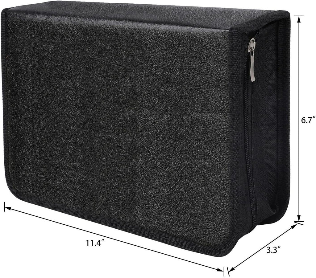 80 Capacity / Case Wallet, PU Leather / Binder Case Storage Holder With Zippers, Portable Disc Storage Organizer Bag For Home, Office,Travel, Car