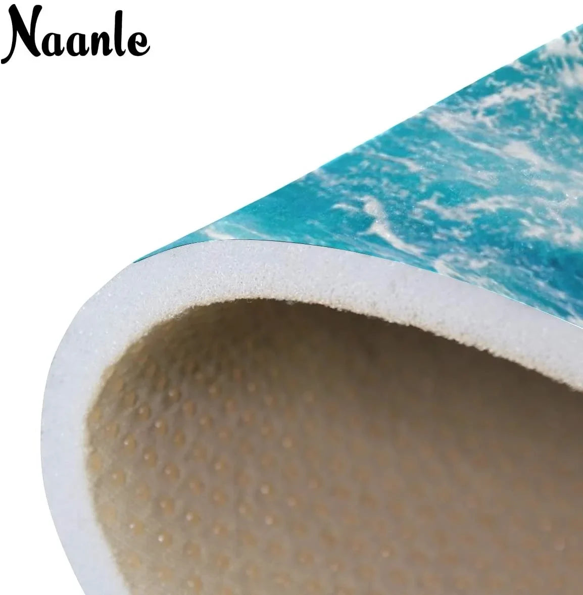 Wellsay Sea Ocean Wave Non Slip Area Rug for Living Dinning Room Bedroom Kitchen, 4' x 5'(48 x 63 Inches / 120 x 160 cm), Sea Ocean Wave Nursery Rug Floor Carpet Yoga Mat