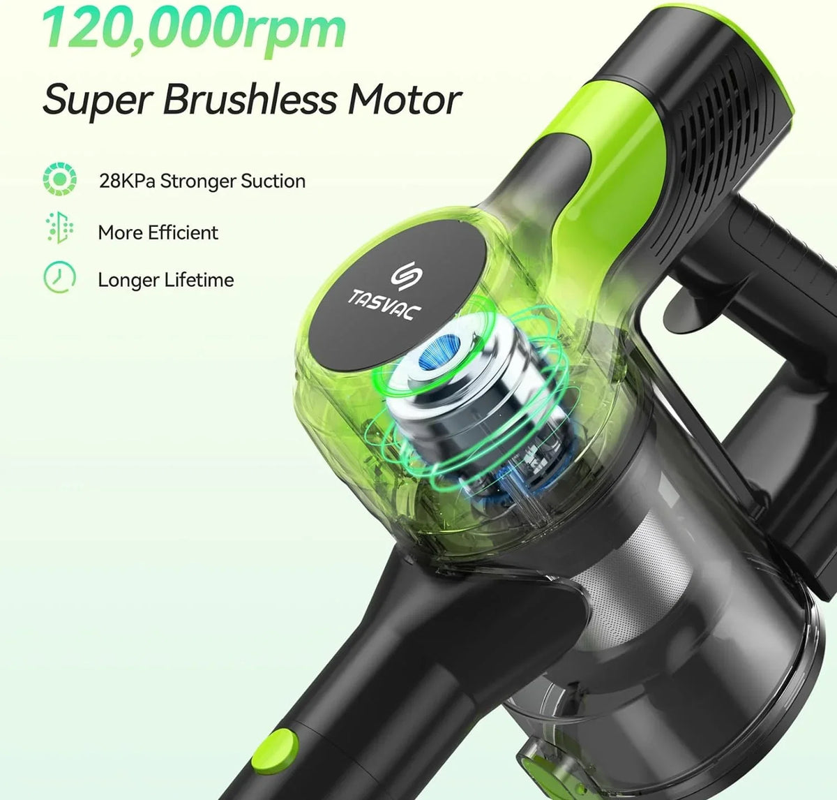 Cordless Vacuum Cleaner, 6-in-1 Cordless Vacuum, 28KPa Powerful Battery Stick Vacuum Rechargeable Vacuum 2200m-A-h Up to 45 Mins, Lightweight Vacuum Cleaner for Home Carpet and Floor Pet Hair