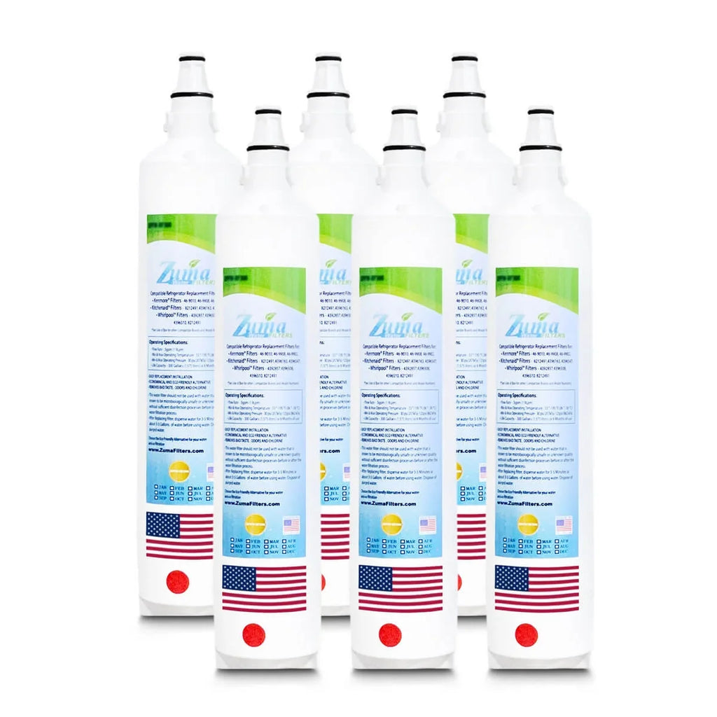ZUMA Brand , Water Filters , Model # ZWFZ1-RF750 , Compatible with Subzero® BI48SIDO - 6 Pack - Made in U.S.A.