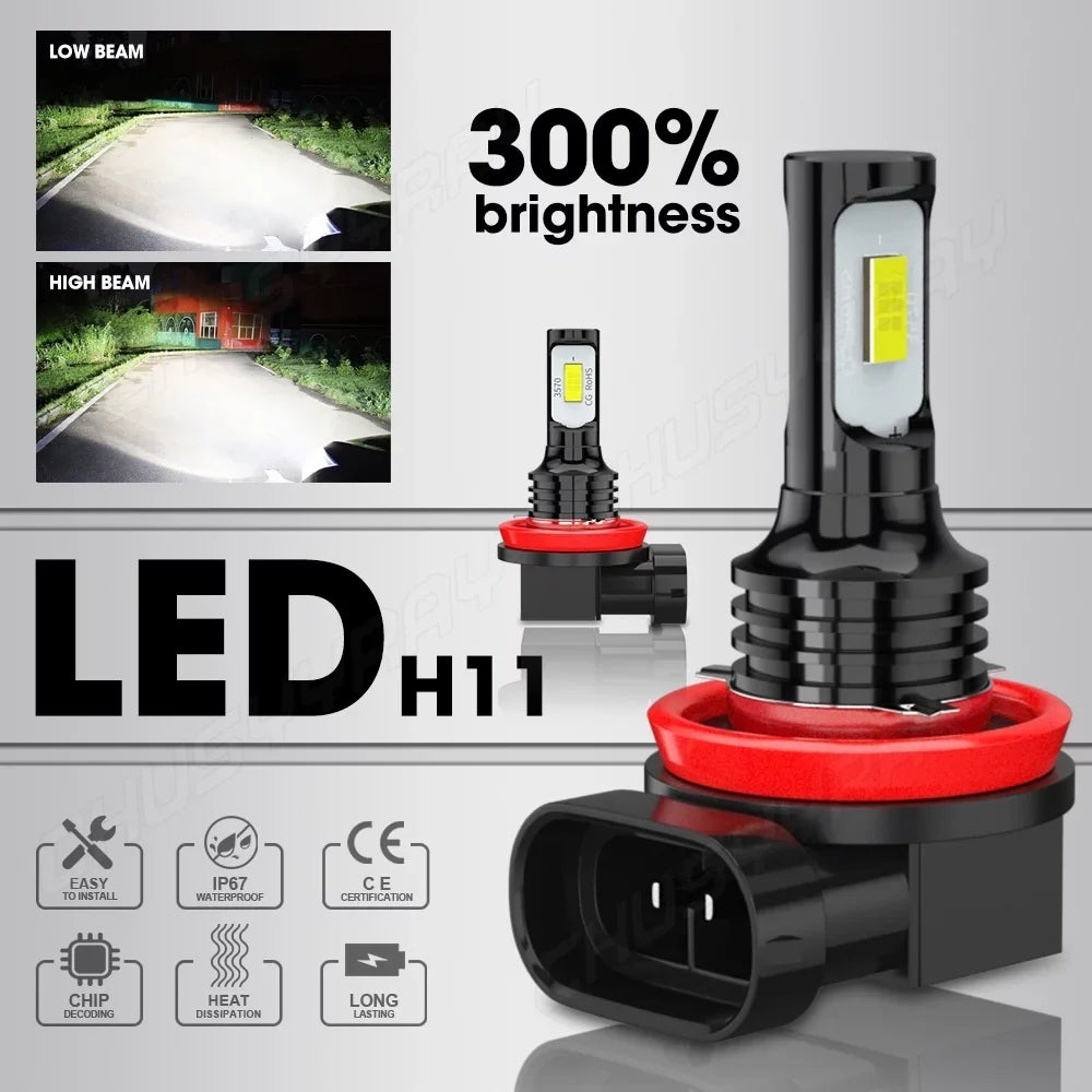 9005 D4S LED Headlight Bulbs 9005/HB3 High Beam D4S HID Low Beam Fog Light Combo 6Pcs