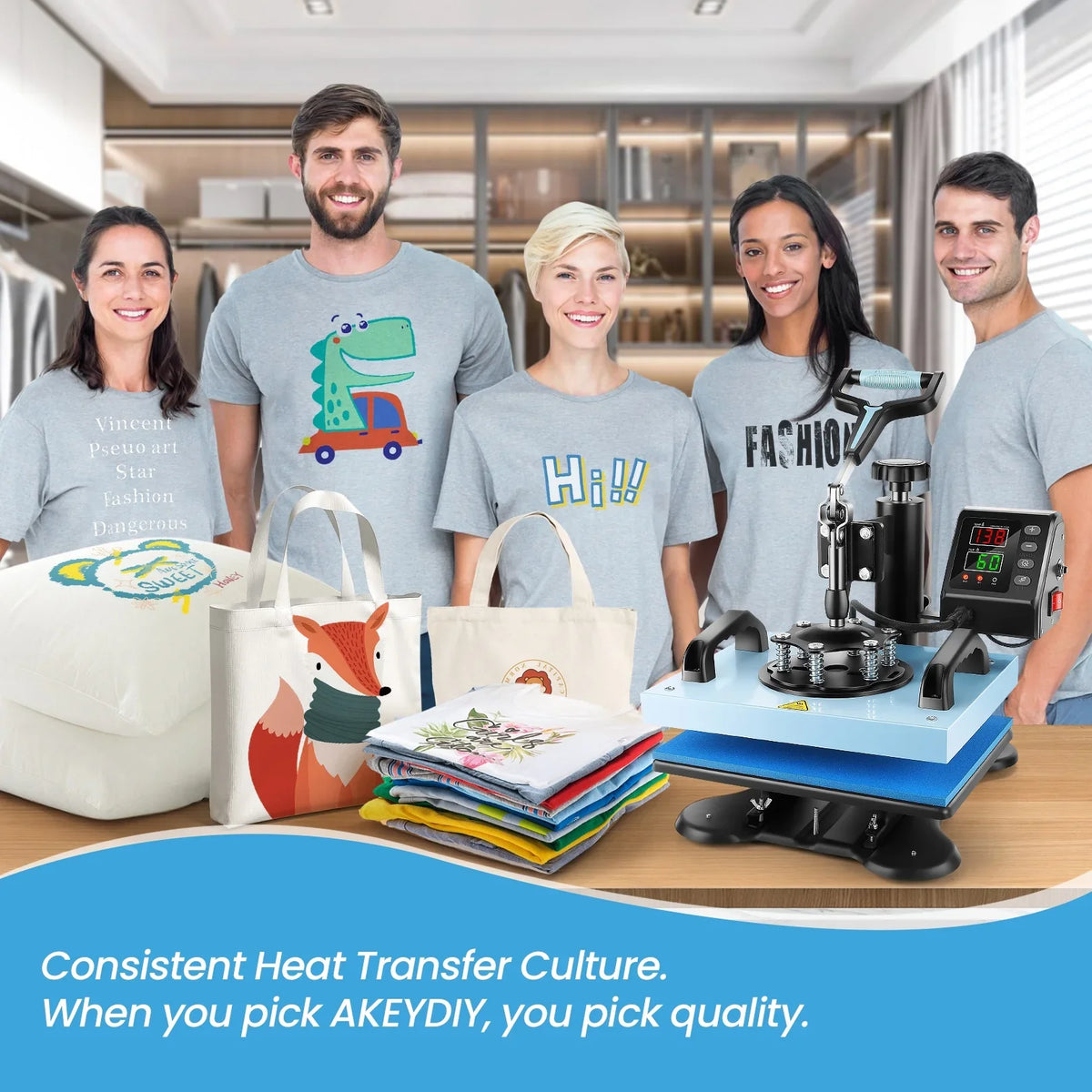 Qhomic 12x10in Heat Press Machine Digital Precise LCD Control Printing Sublimation, Heat Transfer Machine with 360 Degree Swivel Away Printing Transfer for DIY T-shirts, Tote Bags, Mats