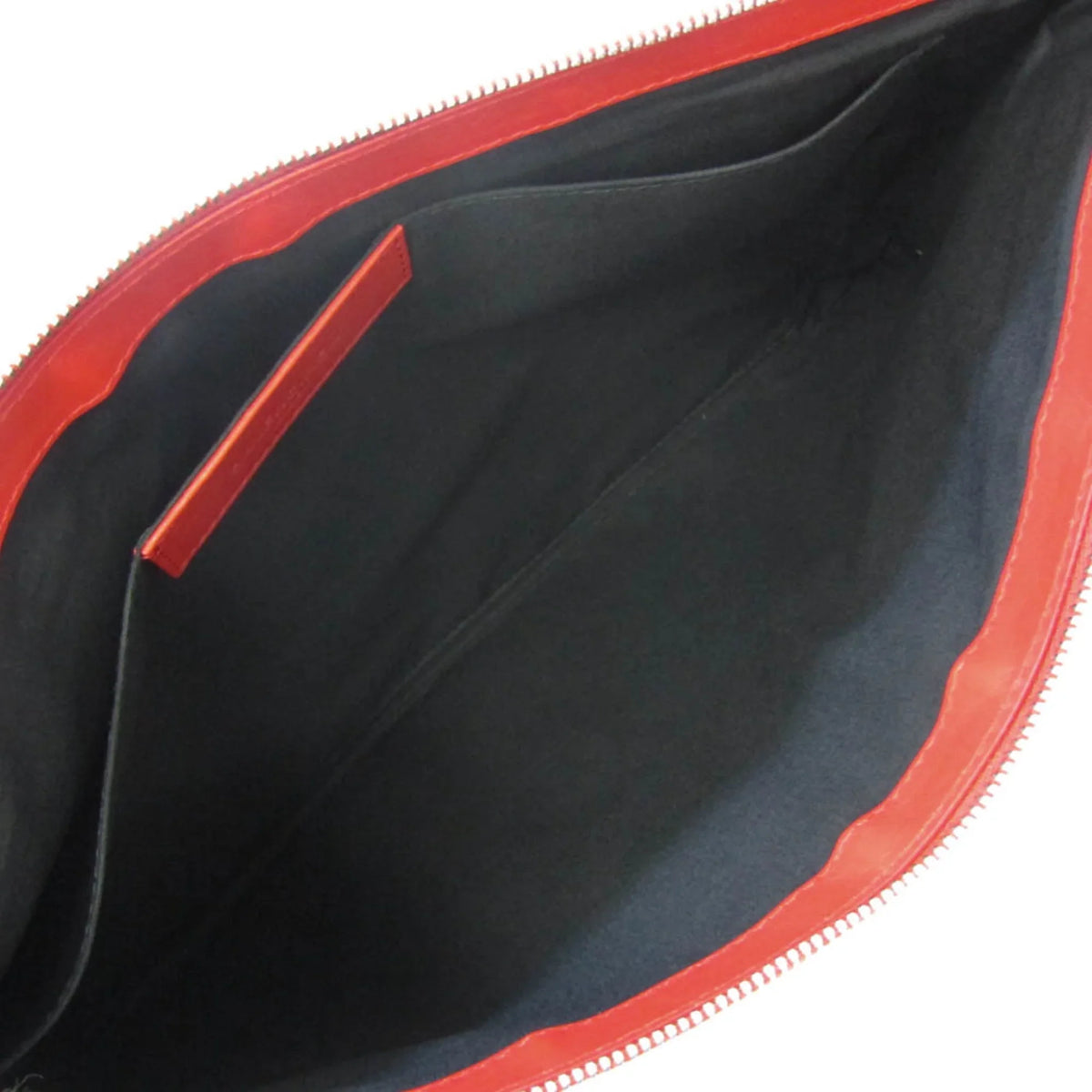 Pre-Owned Balenciaga 373840 Women's Leather,Canvas Clutch Bag,Pouch Beige,Red Color (Good)