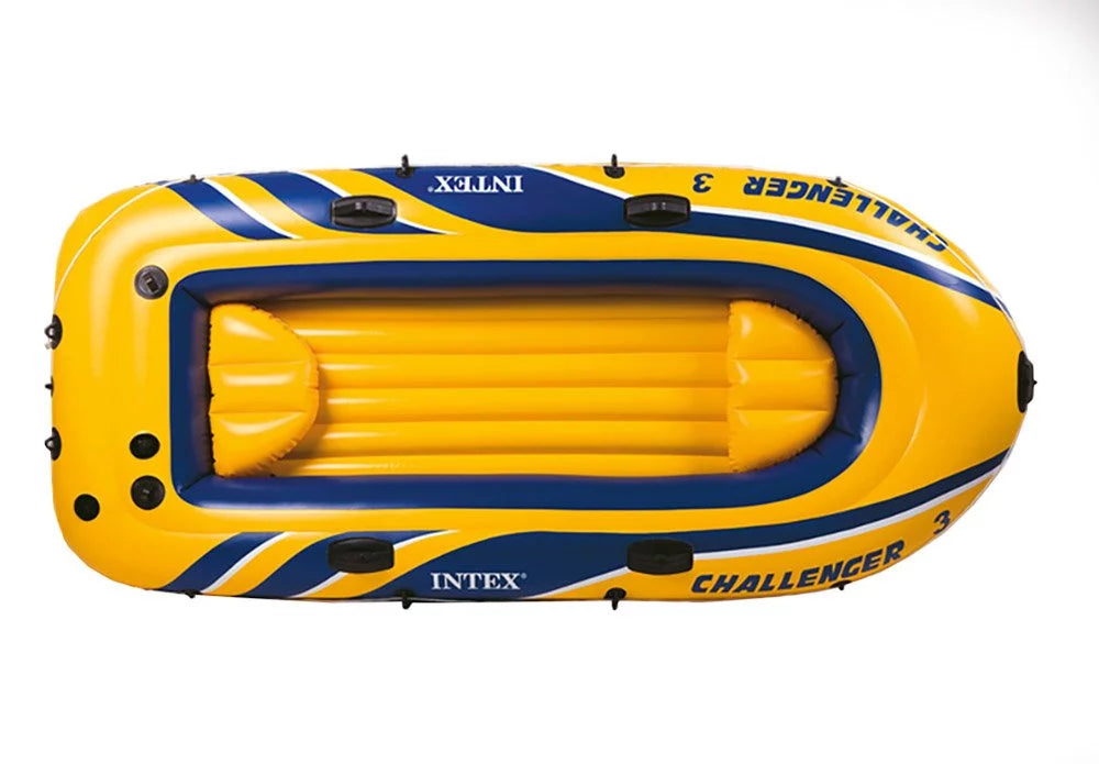 Intex Blow-up Raft Boat Set With Pump And Oars, Yellow (3 Pack)