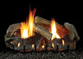 30" Stacked Aged Oak Logset with IP VF Slope Glaze Burner, NG