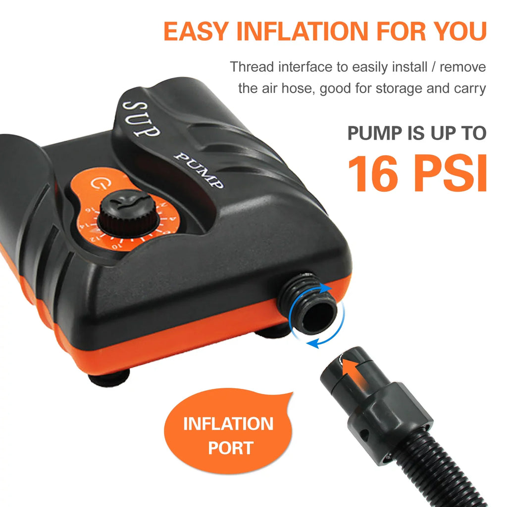 Reliable 16 PSI Electric Air Pump with 6 Nozzles for Blow-up and Boats at ammoon