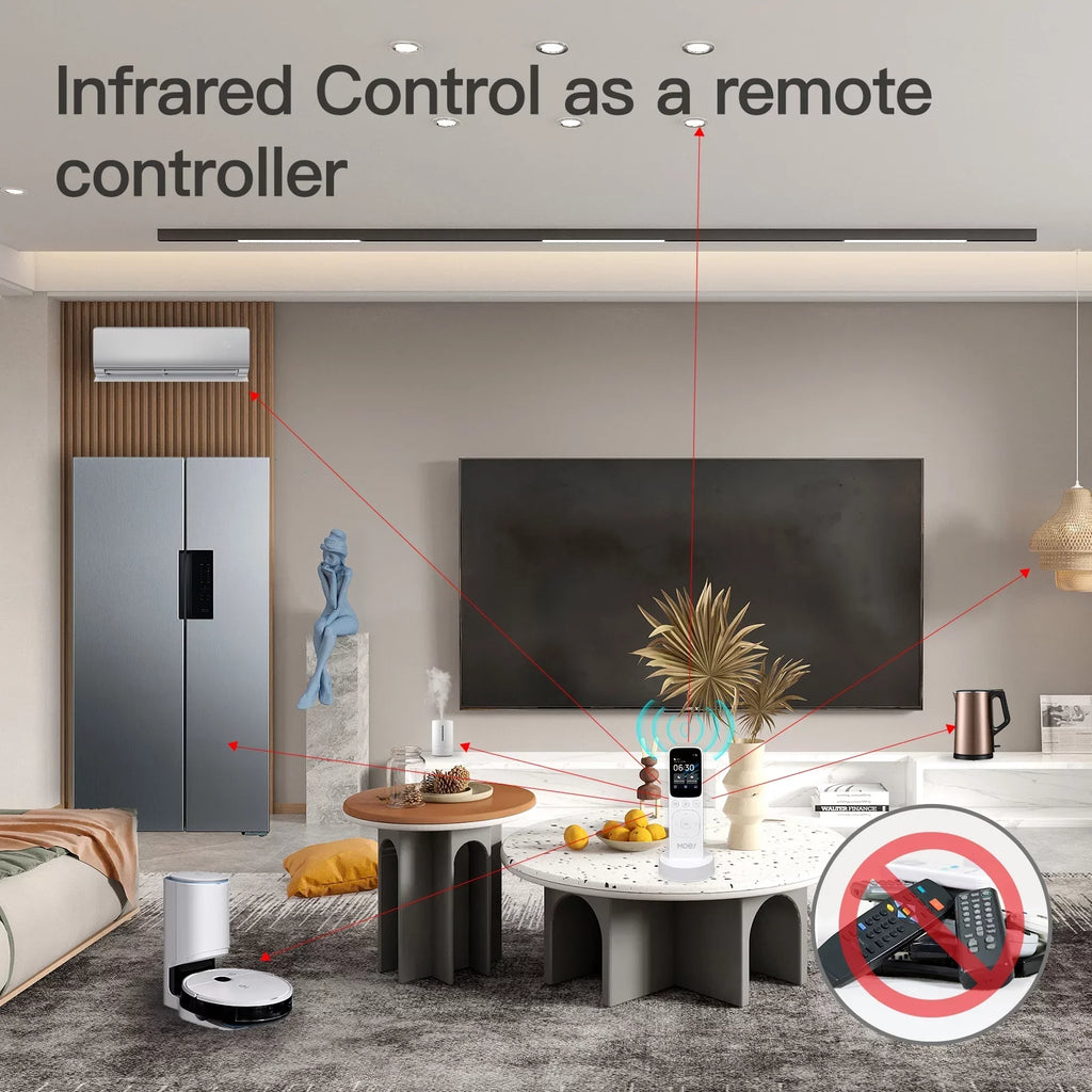 Center Control Panel Yabuy WiFi Intelligent Touched Screen Center Control Panel IR Remote Controller Home Center Control IR Remote Controller Compatible with MOES APP