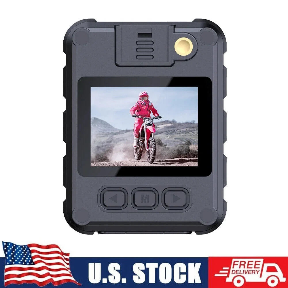 JLLOM Night Vision Camcorder - Mini Police Body Camera with 1080P Audio Video DVR and HD 2k Recording