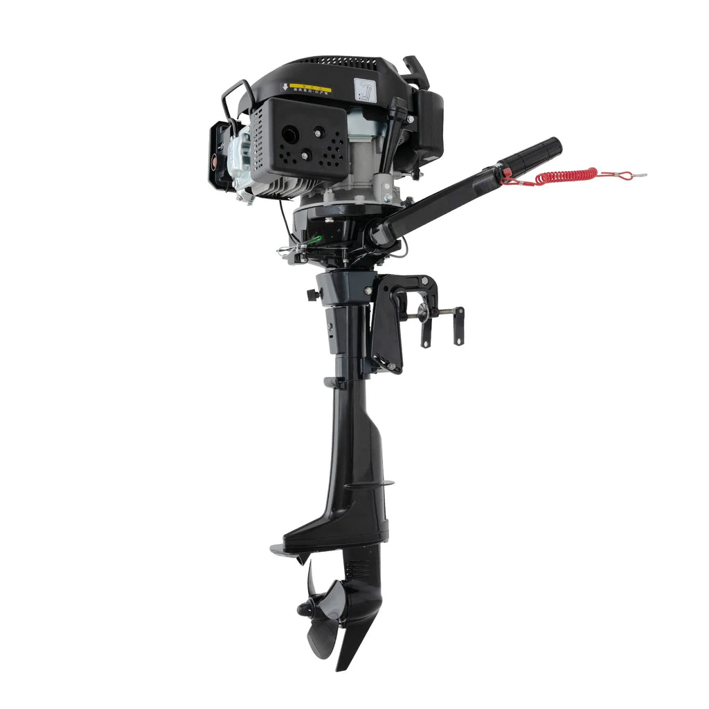 Fichiouy 6 HP 4 Stroke Outboard Motor Engine Tiller Shaft Boat Engine Air Cooling 2500rpm with CDI Water Air Cooling System 1:1.5