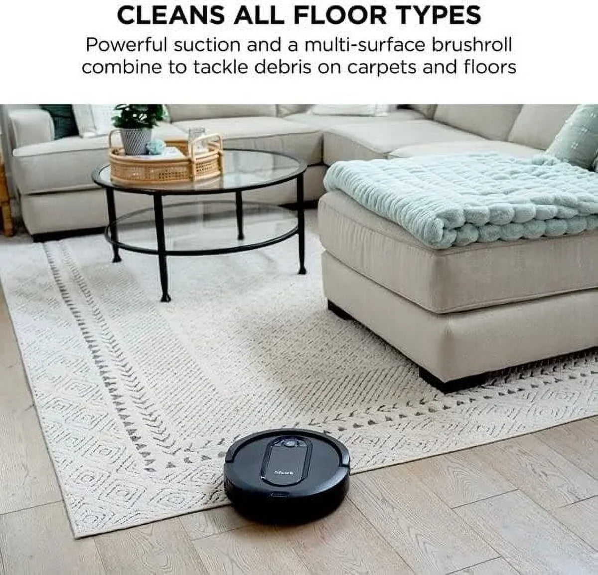 Restored Shark RV990 EZ Robot Vacuum with Row-by-Row Cleaning, Powerful Suction, Perfect for Pet Hair, Wi-Fi, Carpets & Hard Floors (Black)- Renewed