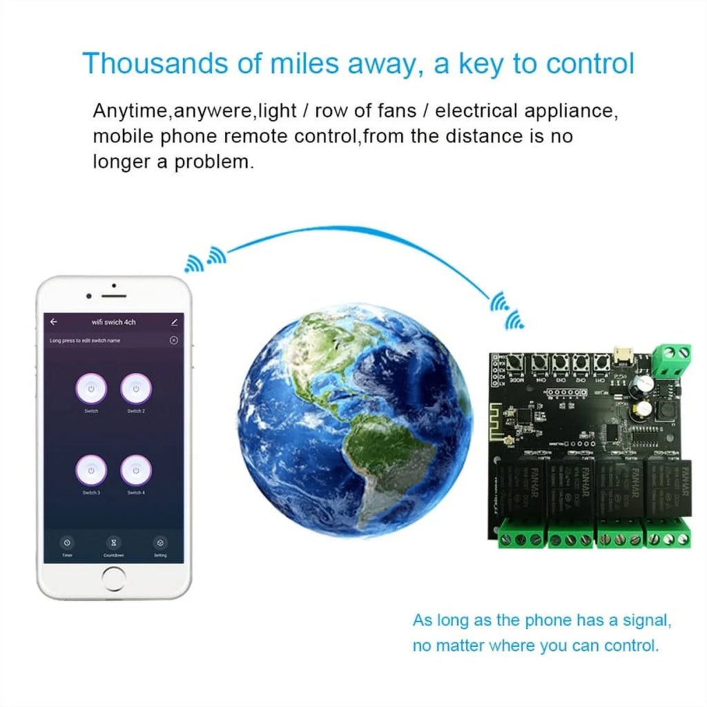WiFi Relay Tuya Smart Switch Module 12V Smart life APP Remote Control Timer DIY Inching Self-Locking Work with Alexa Google Home