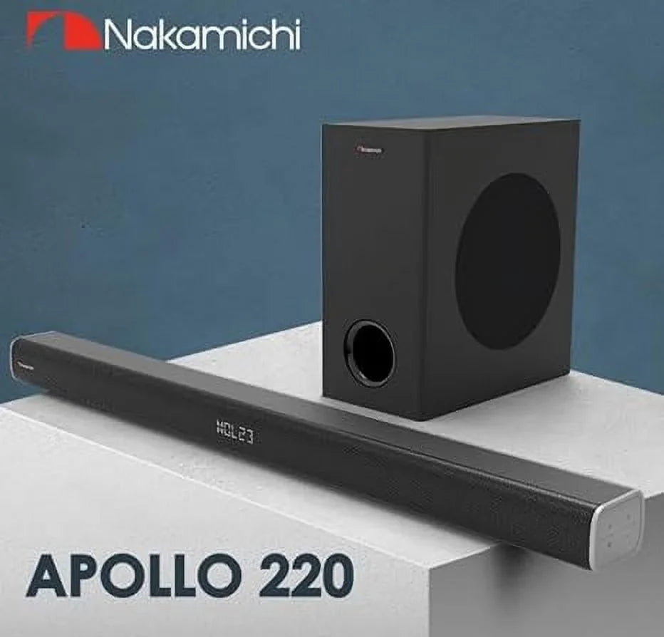 Open Box Nakamichi Apollo 220 2.1 Dolby Audio SOUNDBAR - BLACK