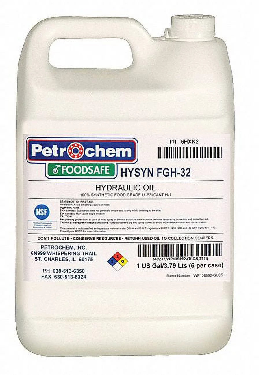 Petrochem Syn Hydraulic Oil,Food Grade,1gal,ISO 32 HYSN FGH-32-001