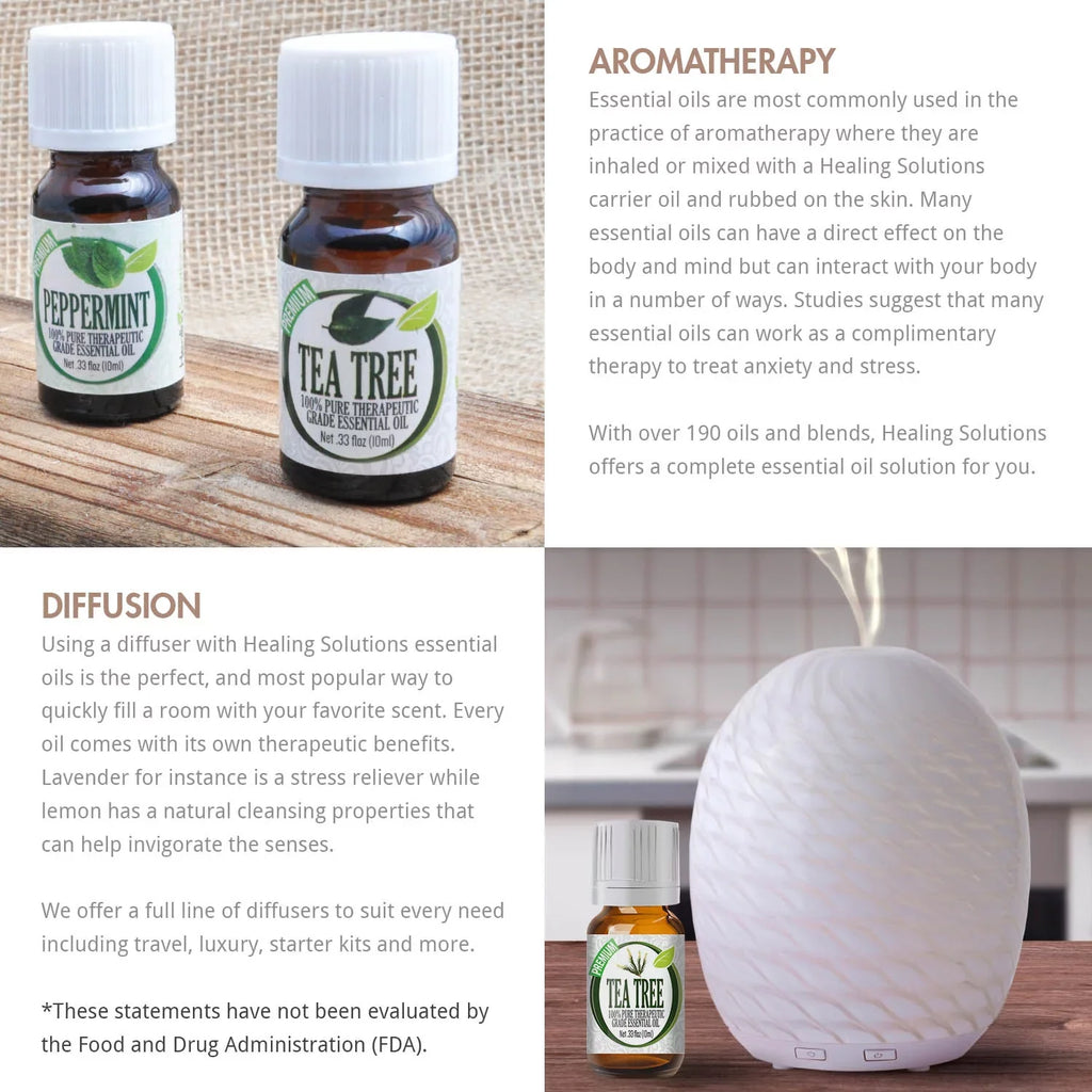 Healing Solutions - Tea Tree Oil (60ml) 100% Pure, Best Therapeutic Grade Essential Oil - 60ml/2oz