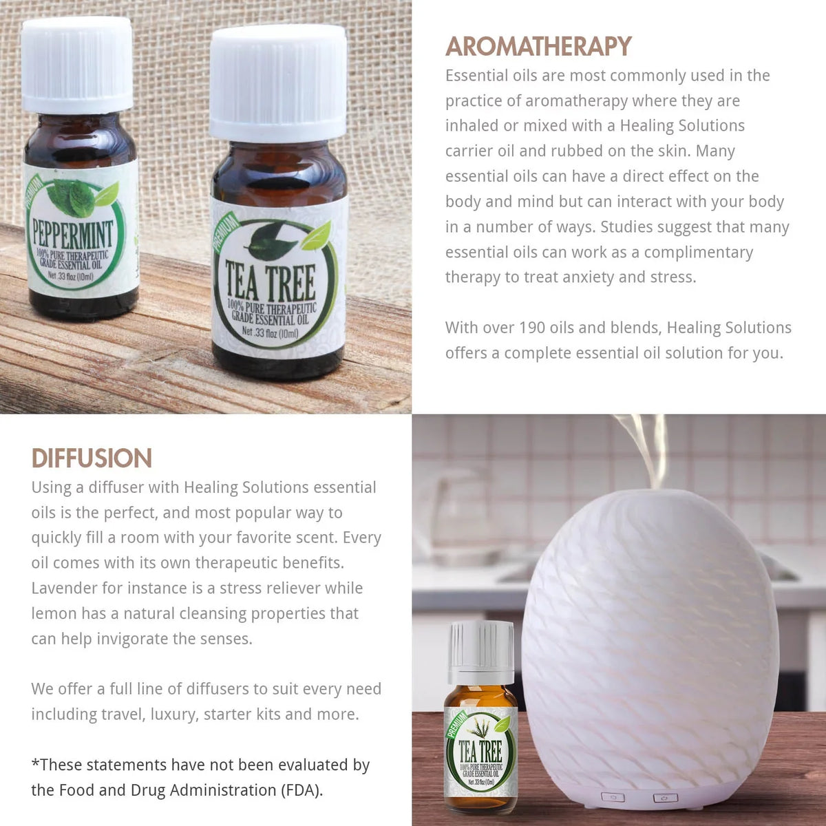 Healing Solutions - Tea Tree Oil (60ml) 100% Pure, Best Therapeutic Grade Essential Oil - 60ml/2oz