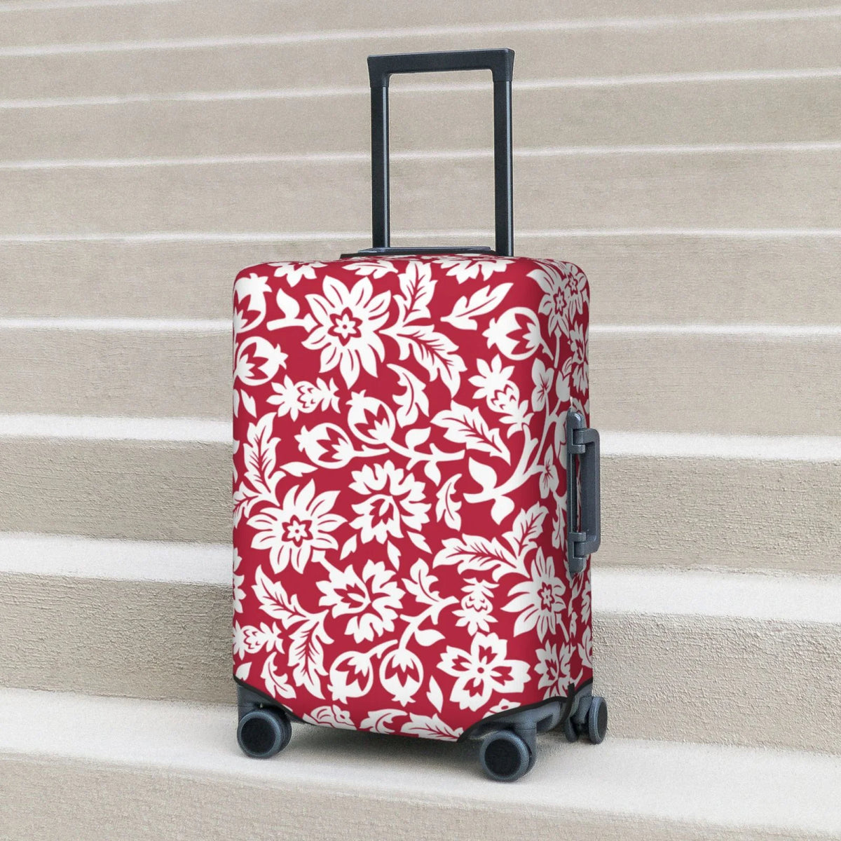 Bingfone Red Flowers Luggage Cover Washable Suitcase Cover Protector Anti-Scratch Suitcase Cover Fits 18-32 Inch Luggage