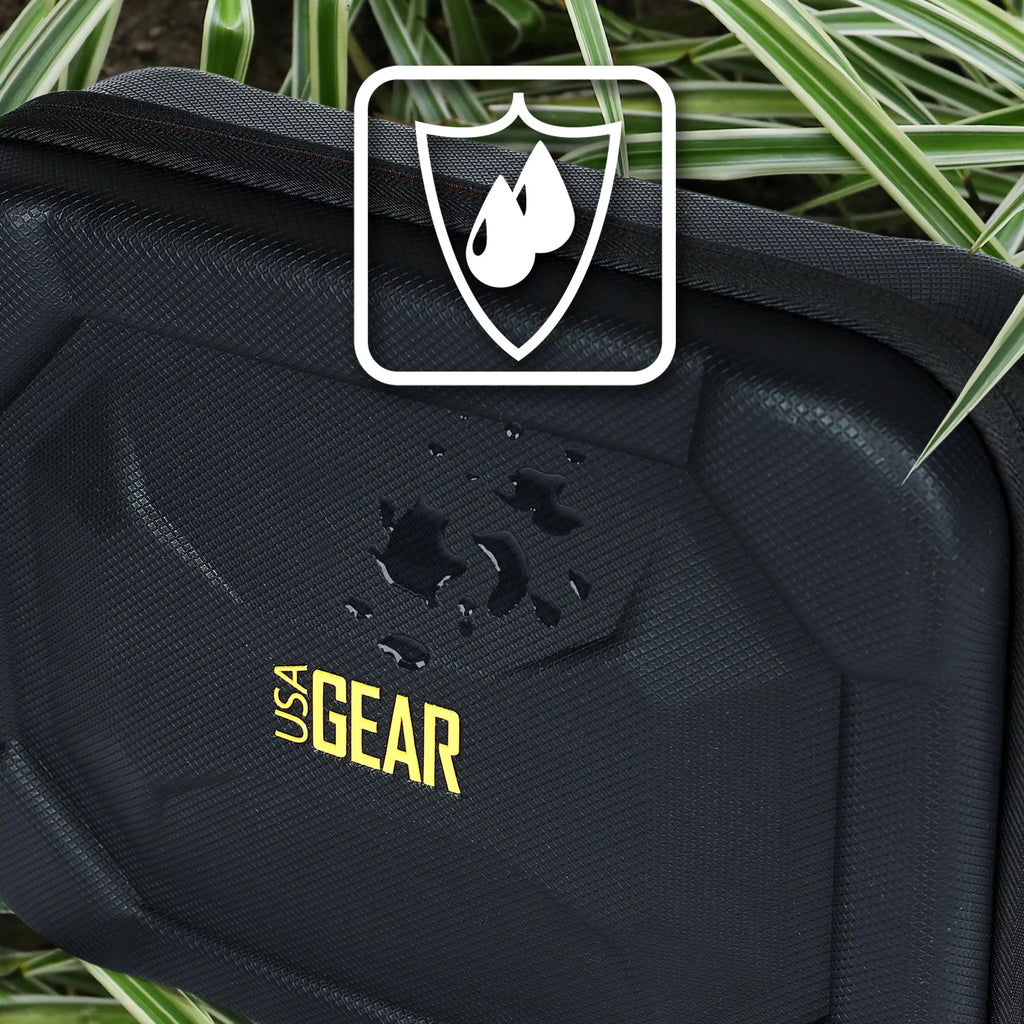 USA GEAR External Hard Drive Case, EVA Foam Hard Shell, Customizable Foam Interior - Black
