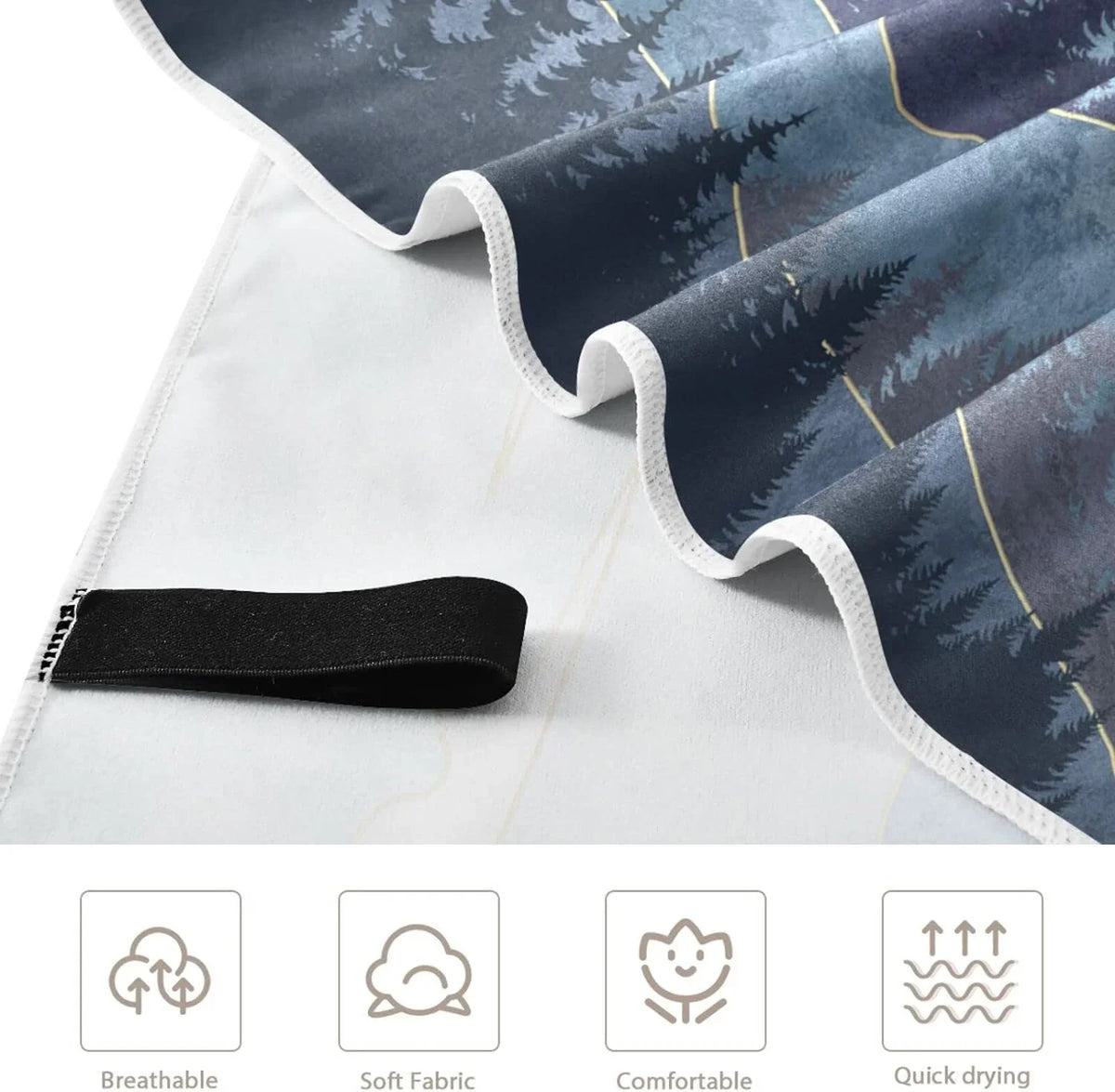 Bestwell Mountain Beach Towel - Super Absorbent Oversized Travel Towels - Lightweight Compact Quick Dry Towel for Swimming Camping Holiday （420）
