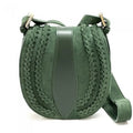 Italian Artisan Lara Womens Vintage Suede Leather Messenger Bag, Light Green - Small