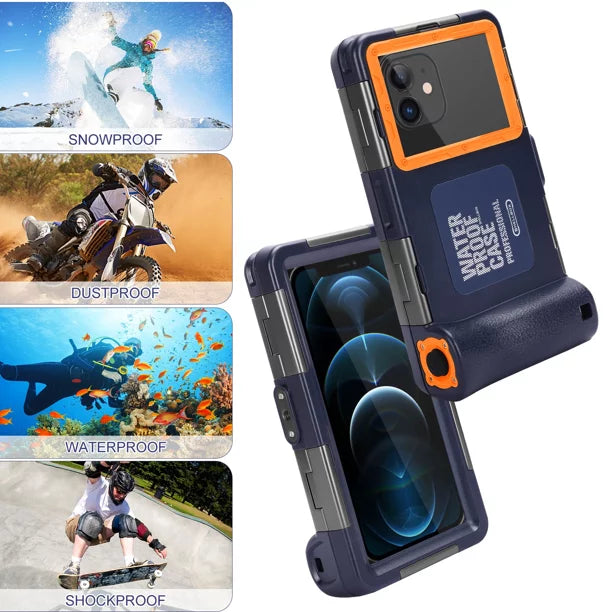 UrbanX Professional [15m/50ft] Swimming Diving Surfing Snorkeling Photo Video Waterproof Protective Case Underwater Housing for Tecno Camon iACE2X And all Phones Up to 6.9 Inch LCD with Lanyard