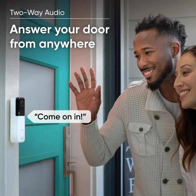 Wyze Video Doorbell Pro — Battery, Wireless Doorbell Camera w/ QHD Video, Adhesive Sticks to Walls, 1:1 Aspect Ratio, 2-Way Audio, Color Night Vision, Works w/ Alexa and Google Assistant