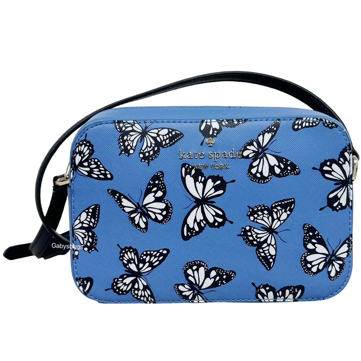 Kate Spade Staci Butterfly Mini Camera Bag Zip Crossbody Sky Blue Multi