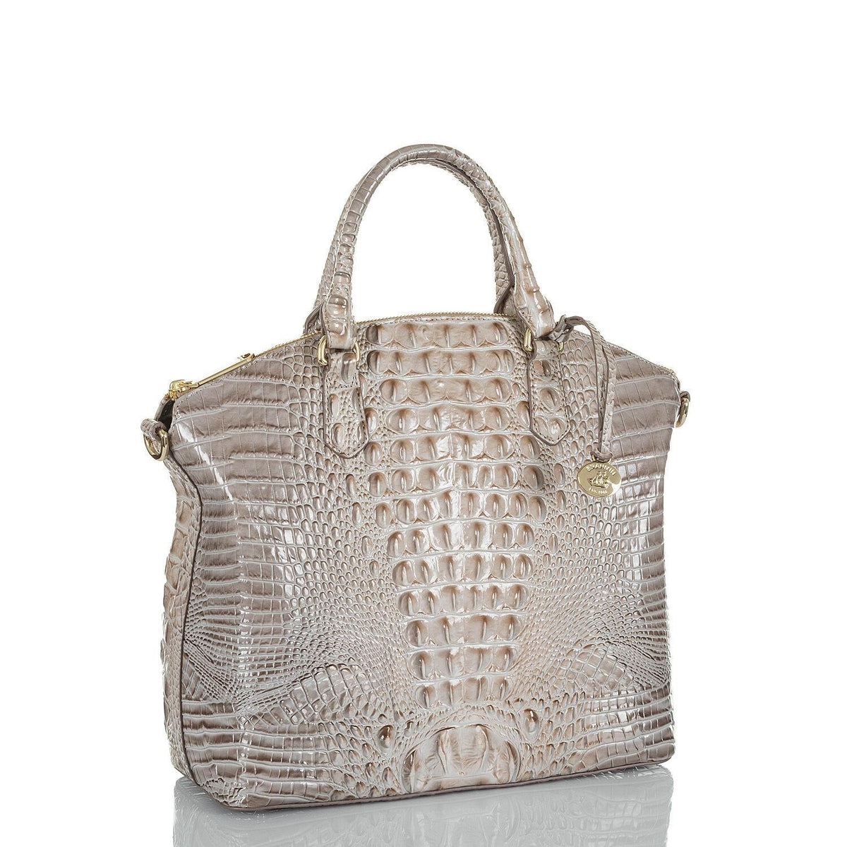 Brahmin Large Duxbury Sugar Cane Silver/Metallic Satchel