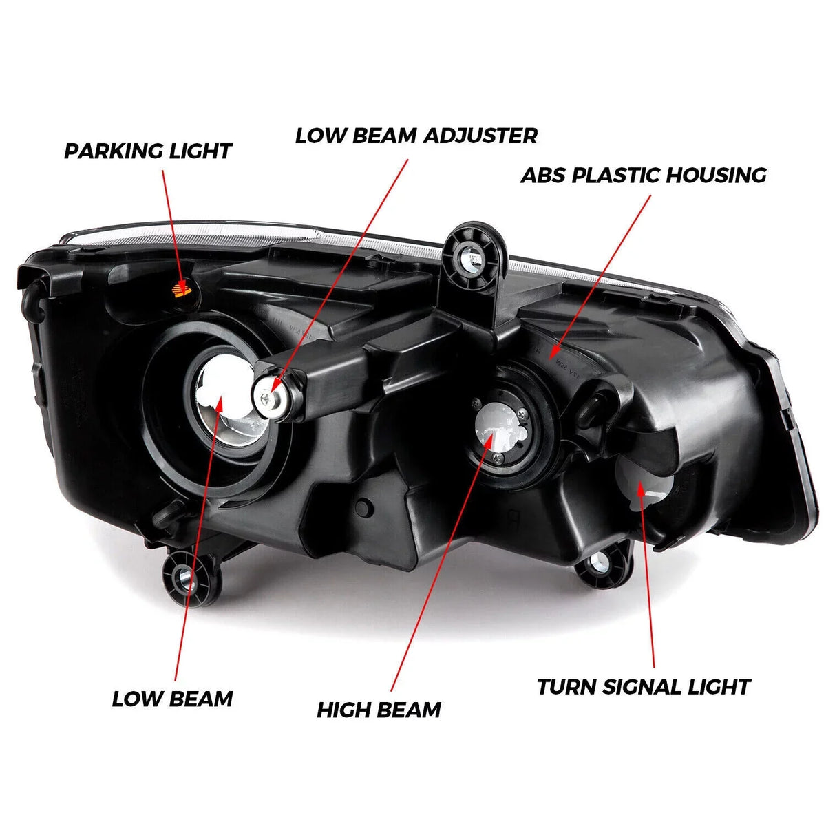 Kojem Pair Black Housing Headlights Headlamps for 2011-2020 Dodge Grand Caravan 2008-2016 Chrysler Town & Country (Driver Passenger)
