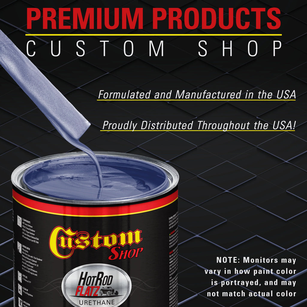 Custom Shop - Astro Blue Metallic - Hot Rod Flatz Flat Matte Satin Urethane Auto Spray - Complete Quart Spray Kit - Professional Low Sheen Automotive, Car Truck Coating, 4:1 Mix Ratio