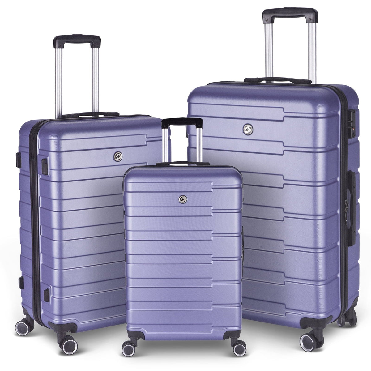3-Piece Luggage Sets,Luggage Expandable Suitcase,Lightweight Suitcase with TSA Lock Spinner,Luggage Set PC+ABS,Durable Luggage Set with 4-Wheel Spinner and Hooks, (20", 24", 28"),Purple
