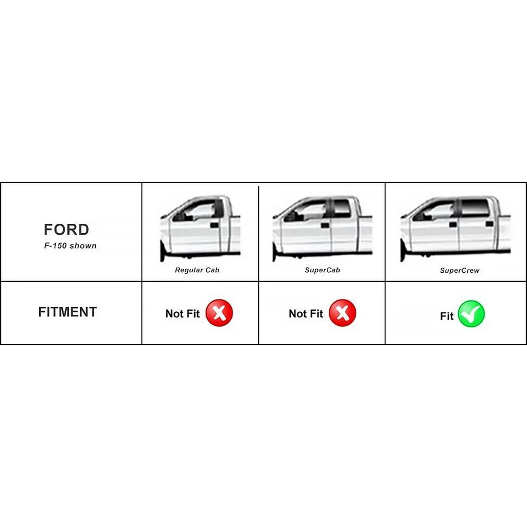 Ledkingdomus All-Weather TPE Rubber Front and Rear 3-Piece for 2015-2023 2024 Ford F150 Super Crew Cab Floor Mats Set