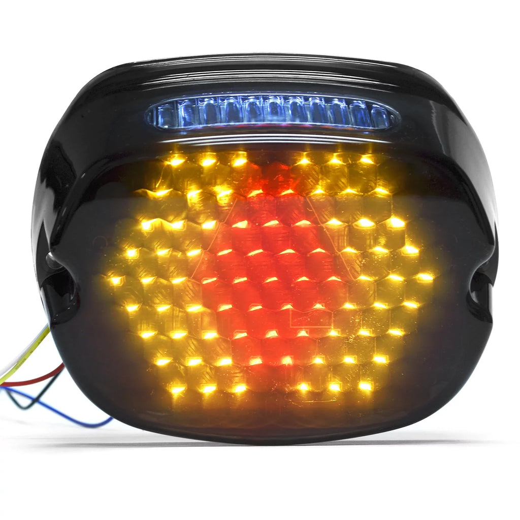Krator Low Profile Smoke LED Tail Light Turn Signals Brake Light Running Light Compatible with Harley Davidson Ultra Classic Electra Glide FLHTCU 1999, 2007-2014 - Fits Most 6-1/4" Round Headlights